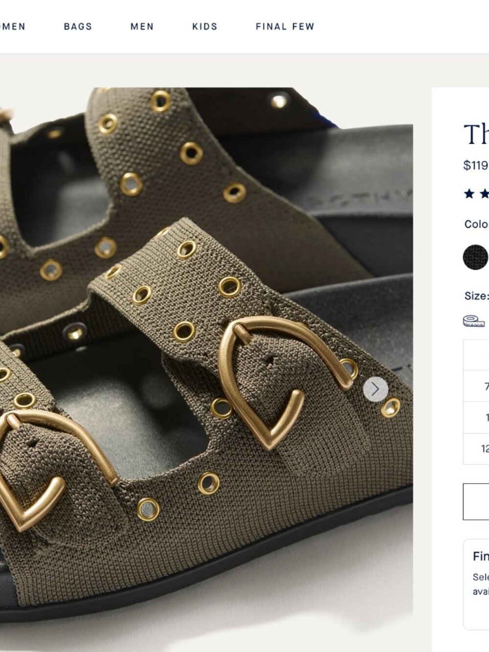 Rothy's Buckle Slide in Eyelet Safari - Picture 2 of 3
